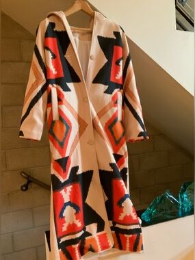 Long coat with hoodie sz s